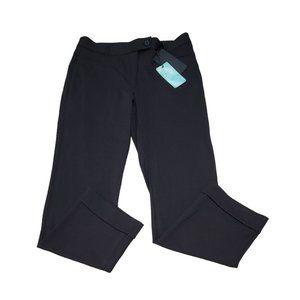 Betabrand Cool Jade 2.0 Womens Black Pants Flat Front Mid Rise Size L Long NWT‎